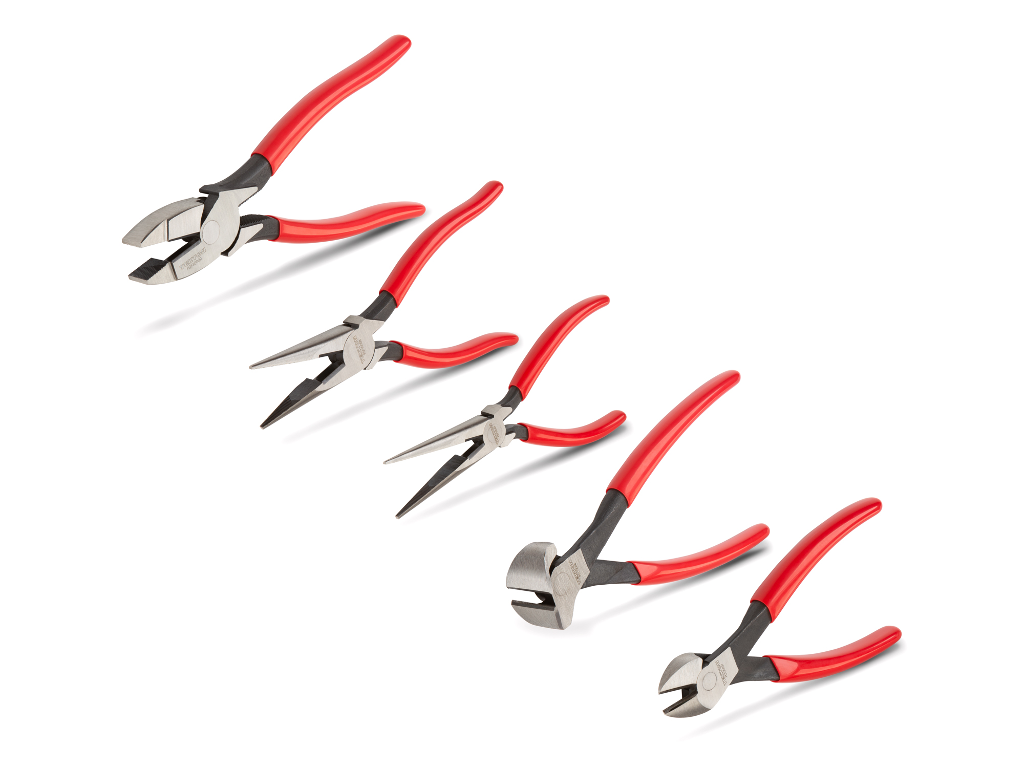 TEKTON Pliers Set, 5Piece (Long Nose, Diagonal Cutting, End Cutting