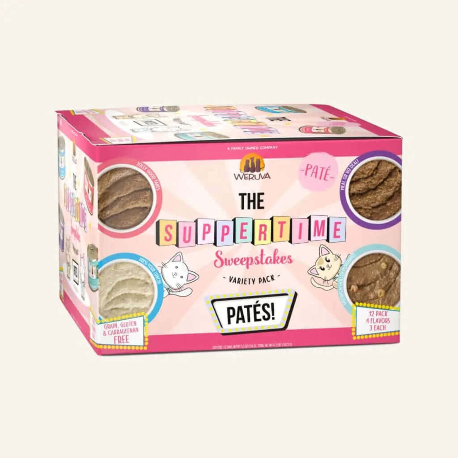 Weruva Pate The Suppertime Sweepstakes Variety Pack Wet Cat Food 3 oz. Count of 12