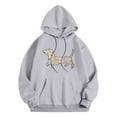 thumbnail image 3 of WENWU Women's Hoodies Sweatshirts Long Sleeve Hoodie for Women Pullover Oversized Sweatshirt for Women Light Gray Crewneck Fall Sweatshirts Trending Fashion, 3 of 3