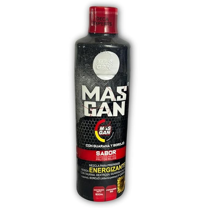 YAHVE + GAN - Energy Drink with Guarana and Borojo, Red Fruit Flavor, 16.9 Oz - Masgan
