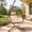 Brown Wicker+khaki Cushion, variant on Egg Chair with Stand Outdoor, Patio Rattan Wicker Hanging Basket Chair Indoor, Swing Hammock with Thickened Cushion for Apartment Bedroom Garden Balcony, Adult Single Seat