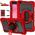 thumbnail image 2 of Dteck Case for Samsung Galaxy Tab A7 10.4" SM-T500 T505 (2020 Released) 10.4-inch,Shockproof Rubber 3-Layers Protection Case Hybrid Kickstand Cover with Hand & Shoulder Strap,Red+Black, 2 of 9