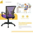 thumbnail image 5 of Furniwell Mid Back Mesh Desk Chair - Ergonomic Lumbar Support, Swivel Rolling Task Chair with Armrest (Purple), 5 of 14
