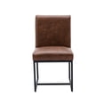 thumbnail image 6 of Guyou Modern Dining Chairs Set Of 2, PU Leather Upholstered Dining Chairs with Metal Legs for Dining Room, Living Room, Bedroom (Brown), 6 of 10