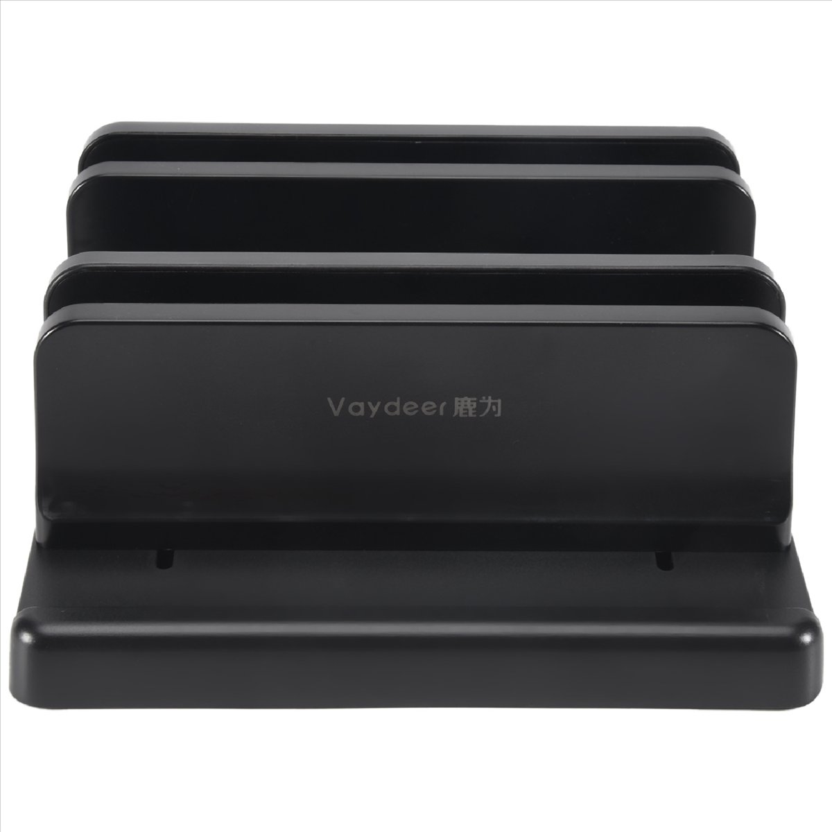 2X Laptop Stand Vertical Computer Stand Vertical Desktop Stand Space-Saving Desktop Storage Rack (3 Slots),2 x Vertical Laptop Stand,Black