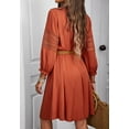 thumbnail image 4 of Crochet Lace Detail Button Front Dress for Women Knee Length Orange X-Large, 4 of 4