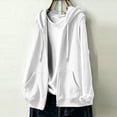 thumbnail image 5 of Mlzmgr Sweatshirts for Women Sleeveless Zip up Jackets Drawstring Hooded Fall Casual Athletic Jackets with Pockets(X-Large,White), 5 of 8