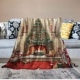 thumbnail image 2 of JEUXUS Christmas Nutcracker Throw Blanket Snowman Watercolor Farmhouse Pine Tree Gifts Home Cozy Fluffy Heavy All Season Couch Sofa Bed Room Soft Flannel,Brown,, 2 of 6