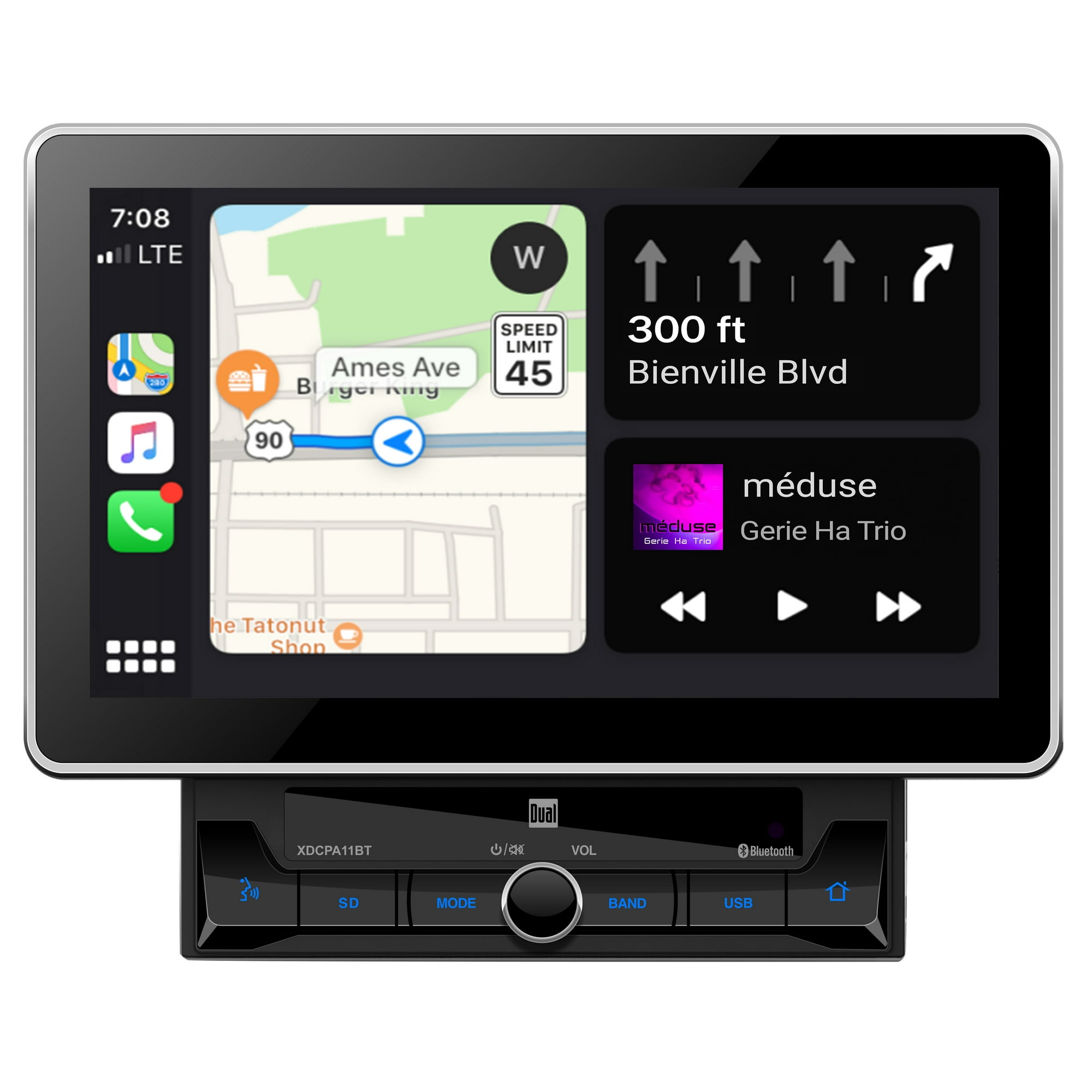 Dual Electronics XDCPA11BT 10.1″ Double Din Car Stereo Receiver with