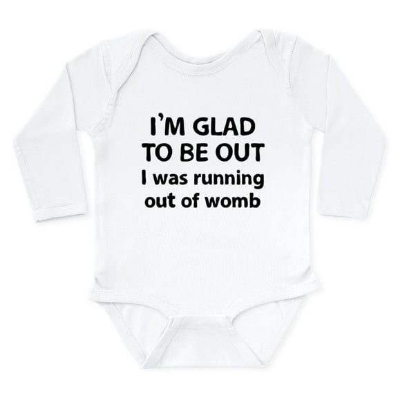 CafePress - Running Out Of Womb Body Suit - Long Sleeve Cotton Baby Bodysuit