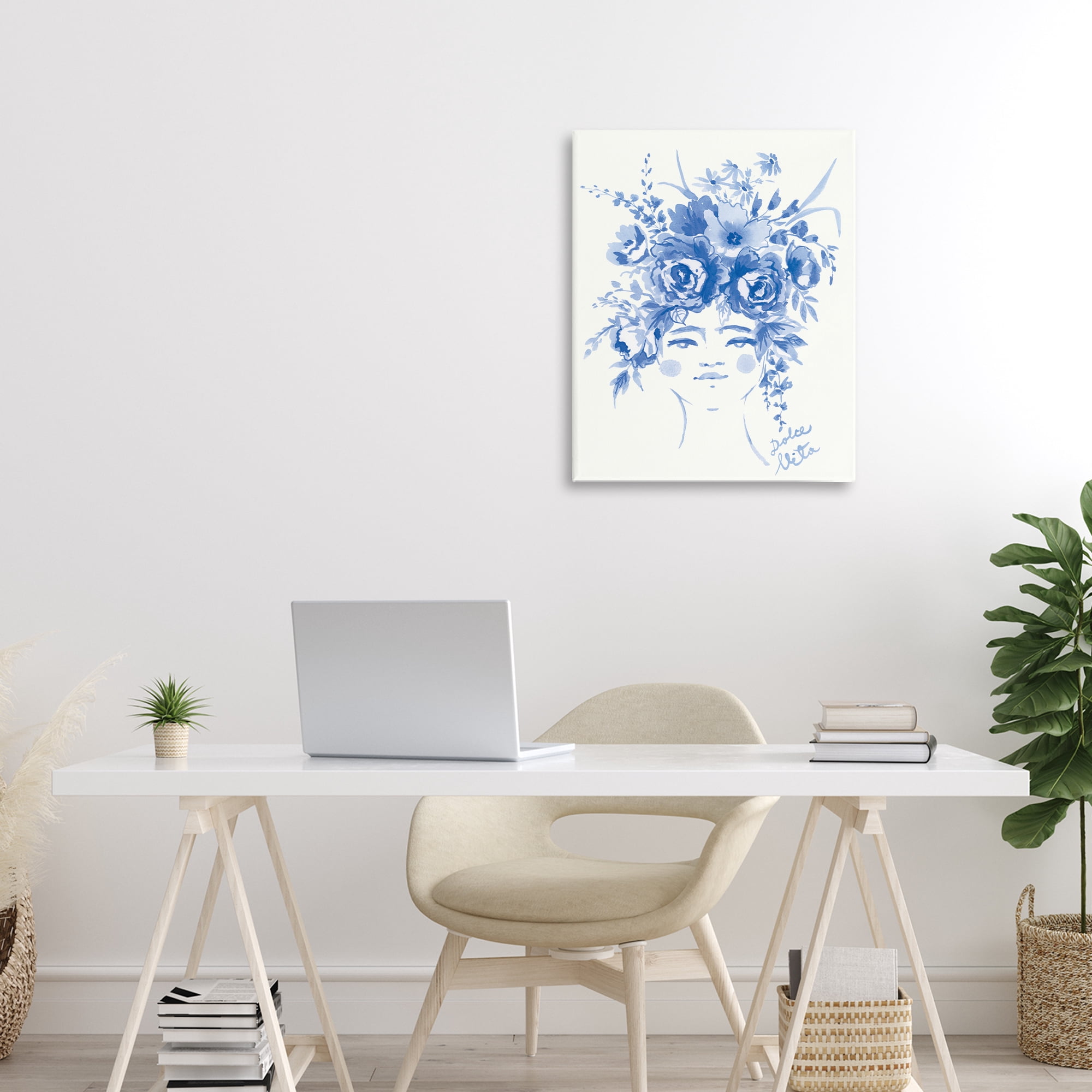 Stupell Industries Dolce Vita Woman with Roses Canvas Wall Art, design by Karolina Sato
