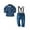 Blue, variant on VERUGU Toddler Boy Outfits Newborn Infant Clothes Winter Long Sleeve Solid Tops with Bow Tie Suspender Trousers Gentleman formal Clothes Two-Piece Set