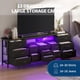 thumbnail image 4 of Yeshouse Mueble para TV de 70 pulgadas con cajones y tomacorriente, centro de entretenimiento largo para TV de 65, 75 y 80 pulgadas, consola multimedia de tela con luz LED, 4 of 8
