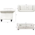 thumbnail image 3 of Holaki 85" Chesterfield Fabric 3 Seater Couch+39" Single Chair Set Furniture,Upholstered Sofa with Tufted Back,Roll Arm Classic Chesterfield Settee Couches for Living Room,Office, 3 of 9