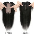 thumbnail image 4 of SEGO Hair Toppers for Thinning Hair Bangs Clip in Real Human Hair Extensions Middle Part Hair Piece for Woman Natural Black, 4 of 9