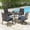 5pcs w/swivel chairs&square table navy, variant on Kullavik 9 Pcs Dining Sets of 8,Fence Pattern Back Chairs & Swivel Chairs,Outdoor Patio Dinging Set For Patio,Backyard,Garden,Poolside-Navy