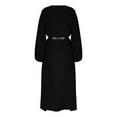 thumbnail image 4 of LIaqionyy Womens Maxi Dress with Belted Plus Size Wrap V Neck 3/4 Sleeve Flowy Party Wedding Dresses Clothes, 4 of 6