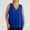 Blue, variant on Fnooota Plus Size Tank Tops for Women, Pleated Sleeveless V Neck Summer Shirts Blue Size XL-6XL