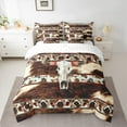 thumbnail image 2 of Castle Fairy Western Bull Skull Bedding Comforter Set 7 Pieces for Female Men Women,Bohemian Tribal Aztec Full Bedding Set Lightweight,Farmhouse Animal Cow Print Fitted Sheet Flat Sheet, 2 of 8
