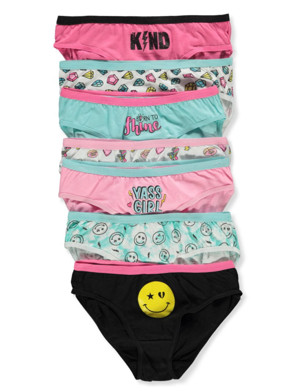 Rene Rofe Girls' 7-Pack Bikini Panties - pink/multi, 10 (Big Girls) 