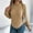 Khaki, variant on Knitted Sweater Women Long Sleeves Sweatershirt Crew Neck Solid Color Sweatshirts Wine Size L