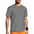 thumbnail image 2 of T Shirt For Men Black Curve Running T-Shirt Swirl Lines Print Fashion Men Awesome Tee Shirt Summer S, 2 of 7