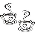 thumbnail image 1 of Pegatinas de pared de té y café, arte de tazas de café, calcomanía de vinilo para cocina, restaurante, decoración de pared de pub JM, 1 of 5