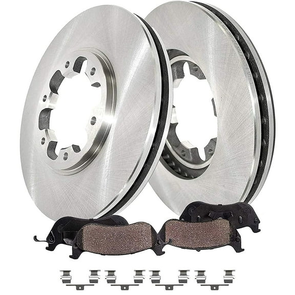 Detroit Axle - Front Disc Brakes Rotors   Ceramic Brake Pads Replacement for 1996-1998 Nissan Pathfinder LE - 4pc Set