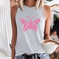 thumbnail image 3 of Pisexur Breast Cancer Month Awareness Printed Ladies Pink Ribbon Sleeveless Racerback Tank Top, 3 of 5