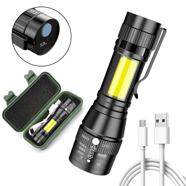 Lámpara USB recargable XPE COB LED linterna 3 modos de luz de trabajo para exteriores Ndcxsfigh Para estrenar