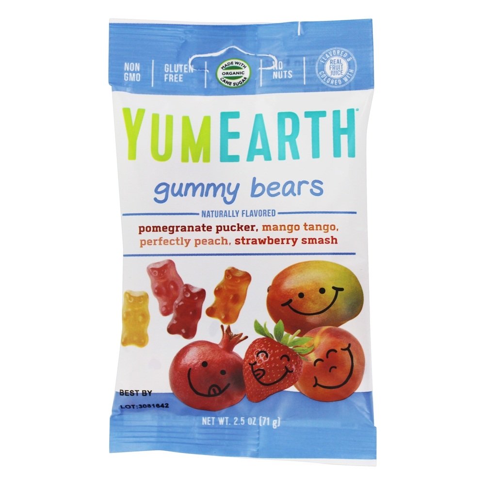 Yummy Earth Organic Gluten Free Gummy Bears 2.5 oz(pack of 4
