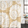 thumbnail image 4 of Extra Long Shower Curtain 72x96 Inch, Vintage Shell Brown Shower Curtain Waterproof Bathroom Decor, Summer Ocean Coastal Fabric Bath Curtain Set Accessories with Hooks, 4 of 7