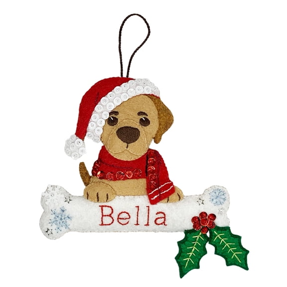 Personalized Felt Dog Christmas Ornament Kit, Labrador | MerryCollectibles