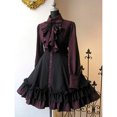 thumbnail image 2 of Vestido gótico medieval con lazo Vestido renacentista steampunk Vestido con lazo punk, 2 of 4