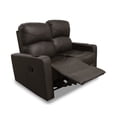 thumbnail image 1 of Love Seat ConfortoPiel de piel genuina doble reclinable con Porta Vasos, 1 of 5