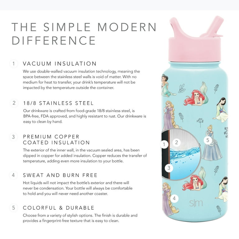 Simple Modern Disney Character Insulated Water Bottle with Straw