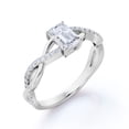 thumbnail image 4 of JeenMata Semi Infinity - 0.75 Carat EmeraldCut Moissanite - Pave - Prong Setting Engagement Ring - 18K White Gold Plating Over Silver, 4 of 7