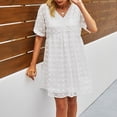 thumbnail image 5 of Dwaogom Women's Summer Casual Ruffle Short Sleeve Loose Printing T-Shirt Dresses Halter Dresses For Women Women Dresses For Special Occasions Mens Dress Pants, 5 of 5