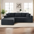 thumbnail image 2 of Muumblus Modular Sectional Sofa, Oversized L-Shape Cloud Couch, Modern Corduroy Sleeper Couches for Living Room, No Assembly Required, Dark Grey (Left Facing Chaise), 2 of 11