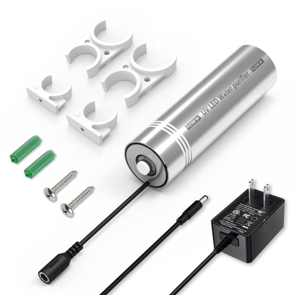 LED UV-C Water Filter,Add-on Kit for Under Sink Water Filtration Systems,Ultraviolet Water Purifier Sterilizer Filter for Whole House Water Purification,0.5GPM 8W