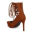 thumbnail image 3 of New Women Breckelles Lydia-22 Suede Pointy Toe Caged Gilly Tie Stiletto Pump Sz, 3 of 6