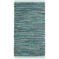 thumbnail image 2 of SAFAVIEH Rag Candis Striped Cotton Area Rug, Turquoise/Multi, 10' x 14', 2 of 9