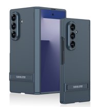 Allytechgroup Rugged Phone Case for Samsung Galaxy Z Fold 7 with Tempered Glass Screen Protection,Slim Lightweight Shockproof Cover with Magnetic Kickstand Non-Slip for Women Men, Darkgreen