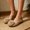 Khaki, variant on Puff Pompom Flats for Women Round Toe Backless Casual Shoes Slip On Soft Comfort Ballet Shoes for Daily Weekend Outings