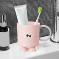 thumbnail image 2 of Aihimol Cute Cartoon Bathroom Tumbler Cups, Unbreakable Reusable Toothbrush Holders, Plastic Household Drinking Cups, Dishwasher Safe Water Mugs for Kids Couples Friends, 2 of 6