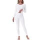 thumbnail image 1 of Conjuntos de ropa interior térmica para mujeres INSPIRE CHIC, camiseta de manga larga con leggings, pijama de capa base para el frío invierno, talla S, blanco, 1 of 6