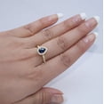 thumbnail image 3 of Sapphire Ring, 925 Sapphire Ring, Pear Cut Sapphire Ring, Halo Ring, September Birthstone, Bridal Ring, Anniversary Gift For Women, 3 of 3