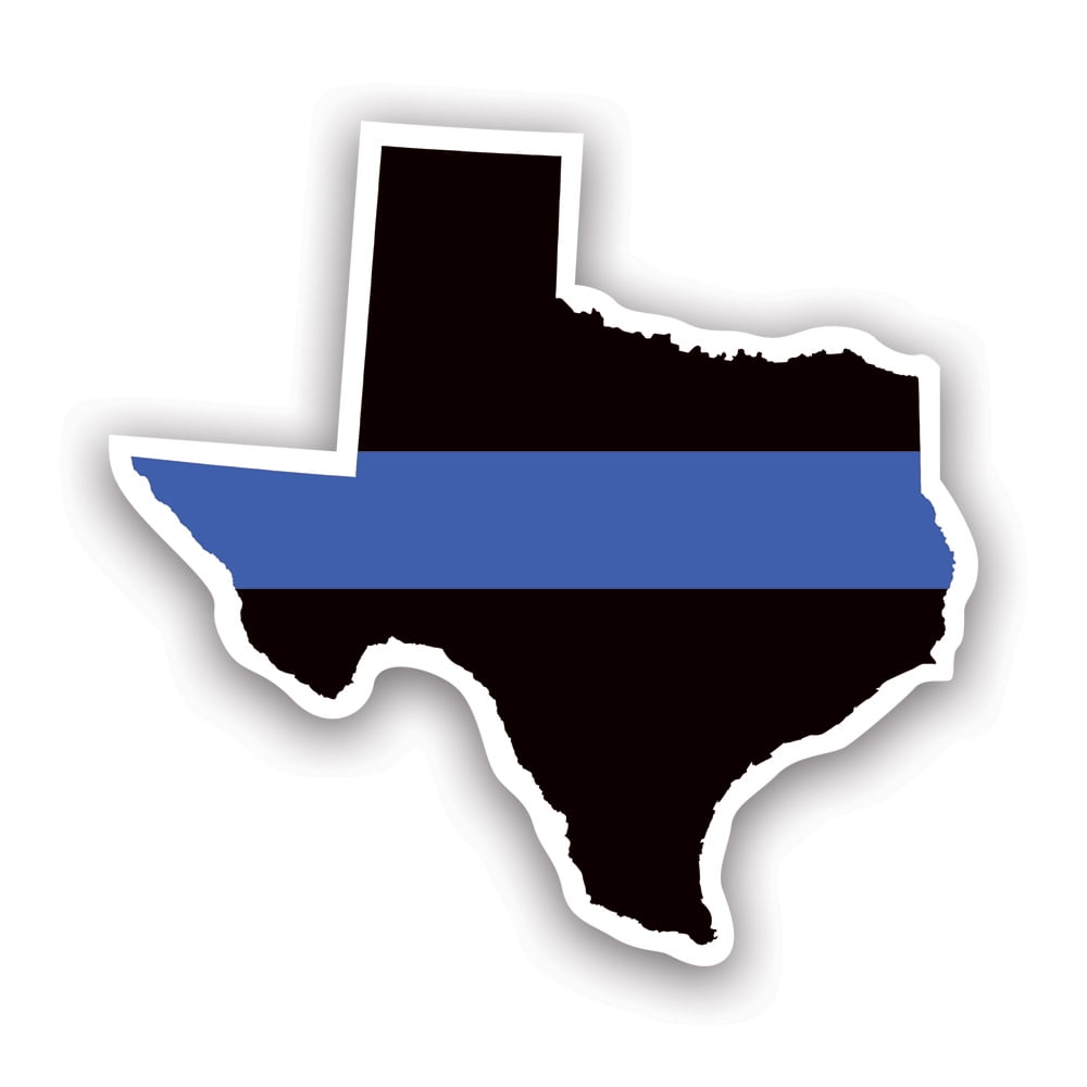 Texas State Shaped The Thin Blue Line Sticker Decal Self Adhesive