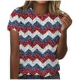 thumbnail image 2 of CFLVAEK 4th of July T Shirts for Women Trendy Stars&nbsp;and&nbsp;Stripes&nbsp;Graphic Tees Casual Short Sleeve Round Neck Tshirts Independence Day Tshirt XL, 2 of 4