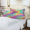 thumbnail image 6 of Rainbow Tie-dye Plush Pillow Cases Standard Size Ultra Soft Warm Pillowcases with Zipper 20"x26", 6 of 9